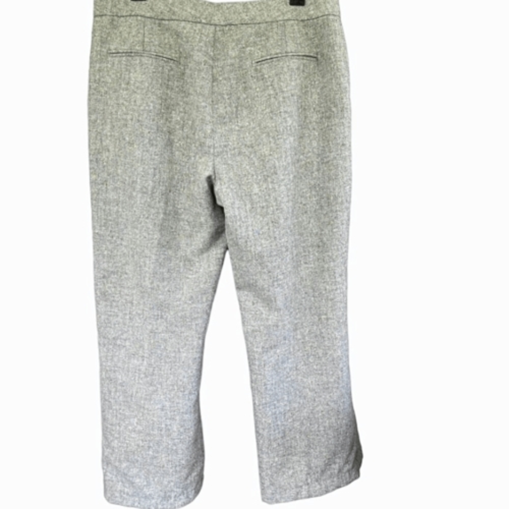 Anne Klein Wool Blend Gray Flecked Lined‎ Cropped Hemmed Trouser Pants — SZ 10P - Picture 6 of 11